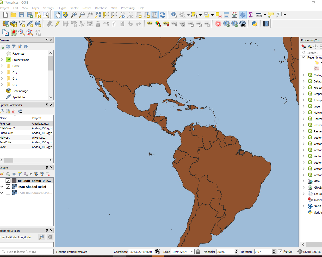 with the countries layer